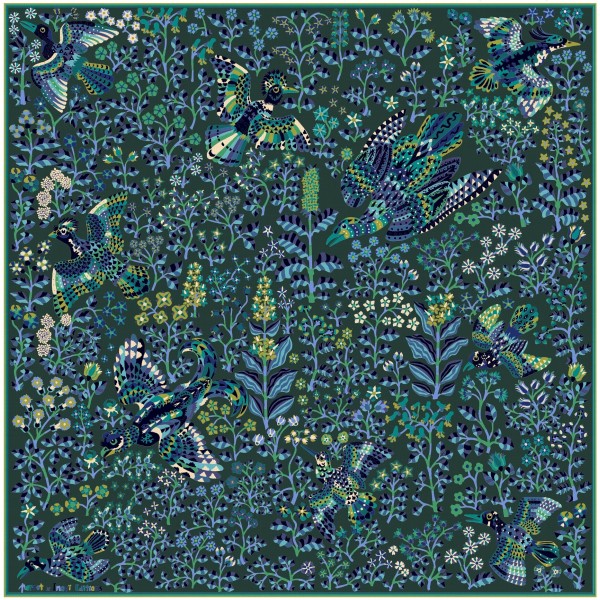 Inoui Editions šilko ir modalo skara RENE PERROT EMERALD
